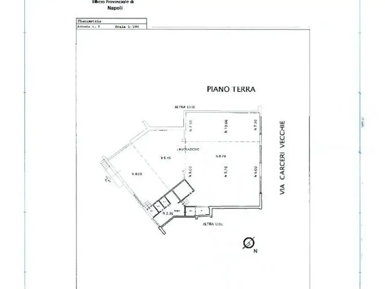 Capannone in Via delle Carceri Vecchie 8, San Giorgio A Cremano, {3} - Planimetria 1
