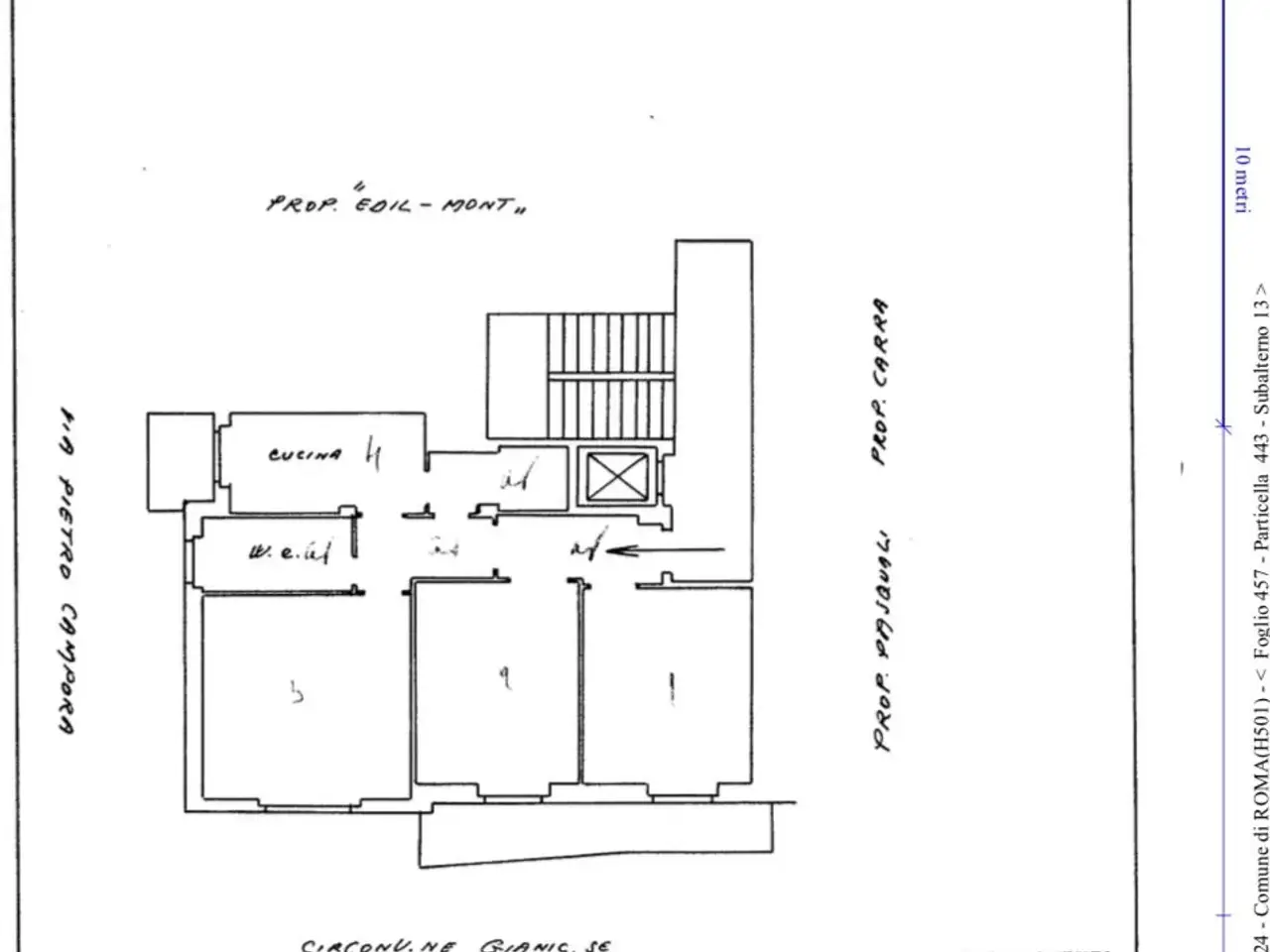 Trilocale in Circonvallazione Gianicolense 302, Roma - Planimetria 1