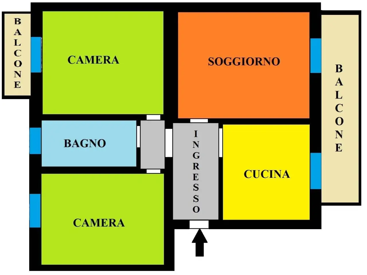 Trilocale in Via Monsignor Giovanni Quaini 14, Spino D'Adda - Planimetria 1