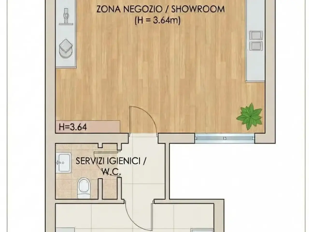 Negozio in Via Terraglio, Preganziol, {3} - Planimetria 1