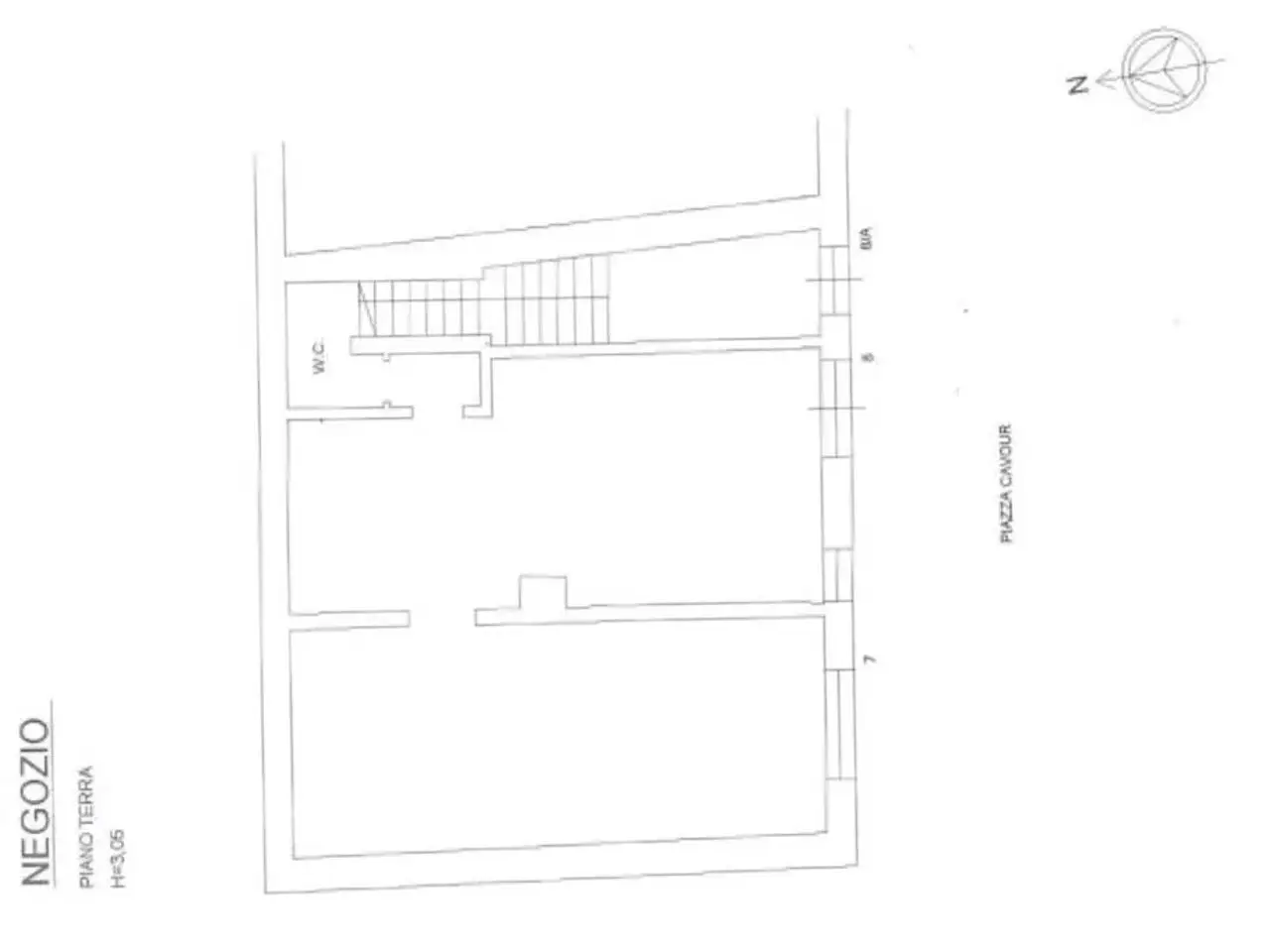 Negozio in Castelnuovo di Porto Piazza Cavour 7, Castelnuovo Di Porto, {3} - Planimetria 1