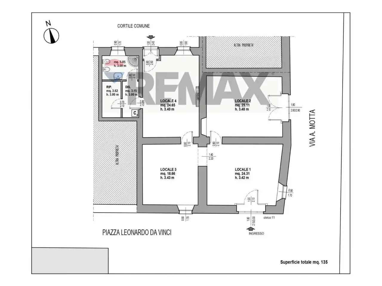 Ufficio in Piazza Leonardo da Vinci 11, Vaprio D'Adda, {3} - Planimetria 1