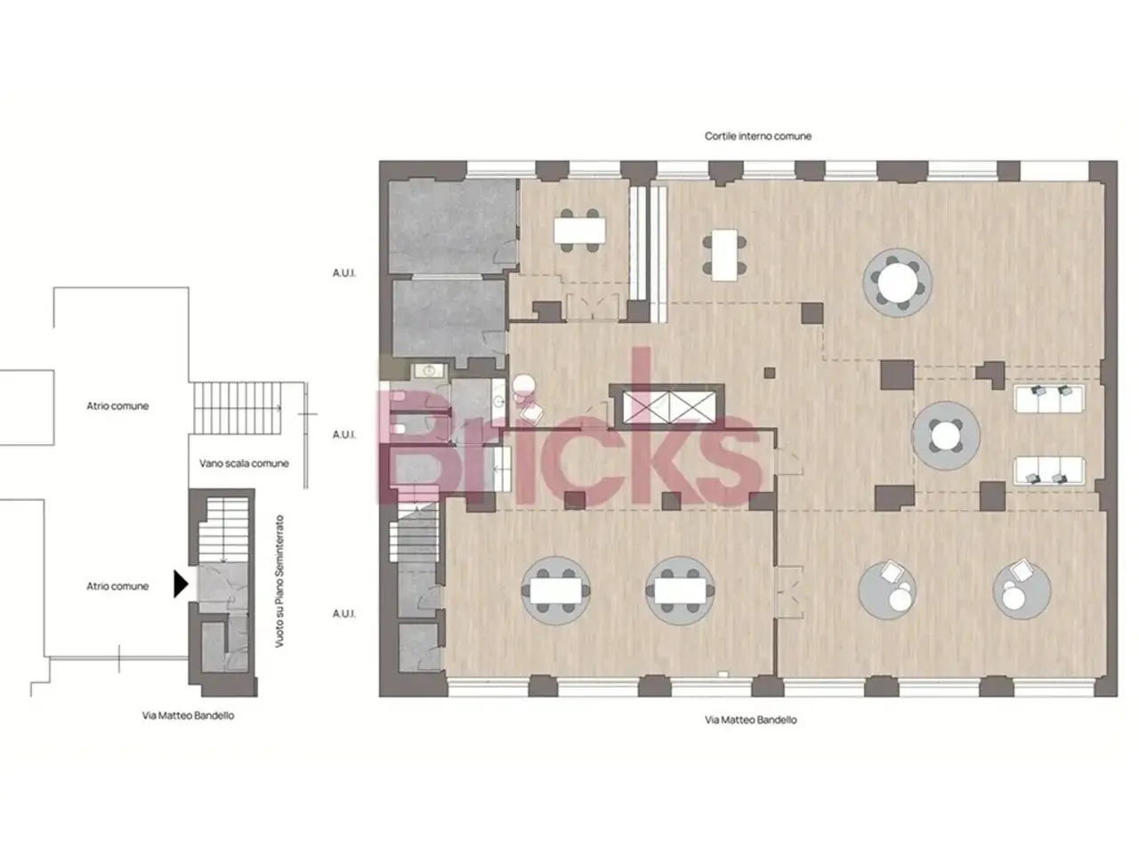 Ufficio in Via Matteo Bandello 6, Milano, {3} - Planimetria 1