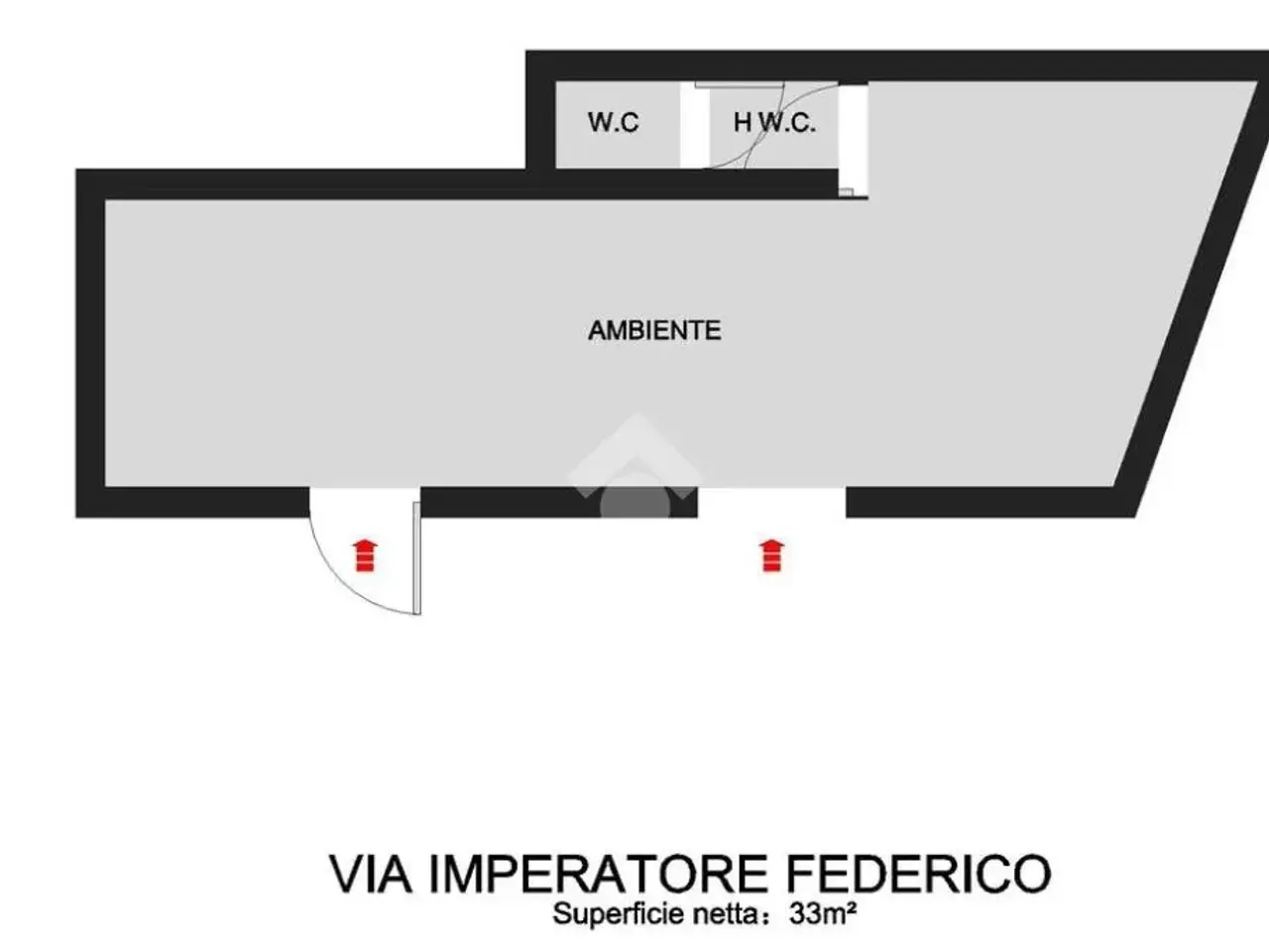 Negozio in Via Imperatore Federico 43, Palermo, {3} - Planimetria 1