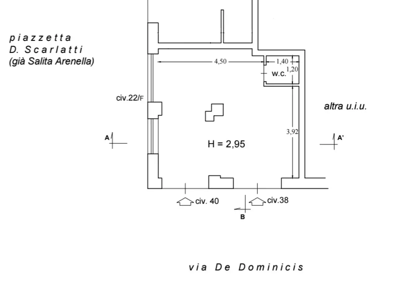 Negozio in Via Domenico De Dominicis, Napoli, {3} - Planimetria 1