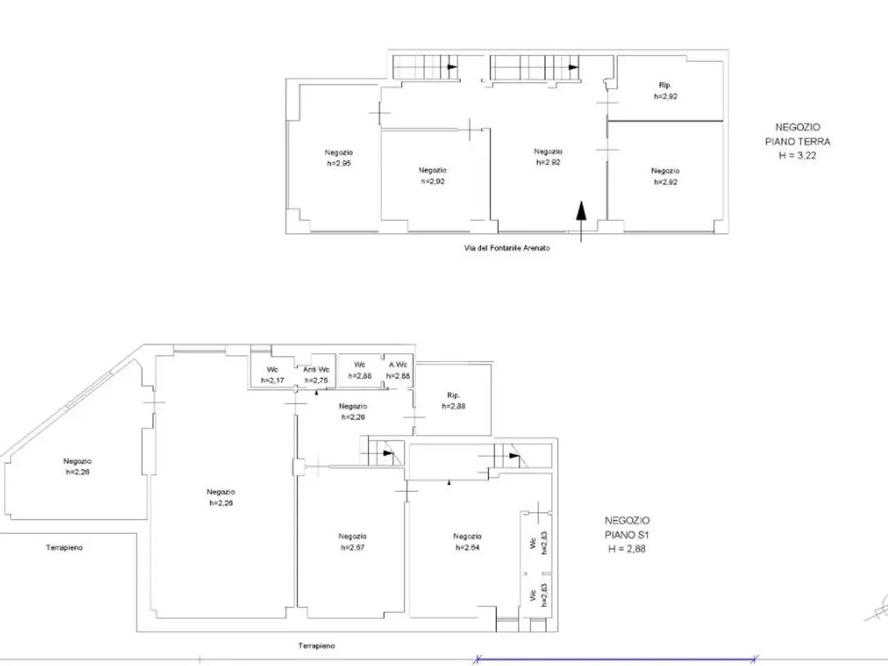 Negozio in Via del Fontanile Arenato 154, Roma, {3} - Planimetria 1