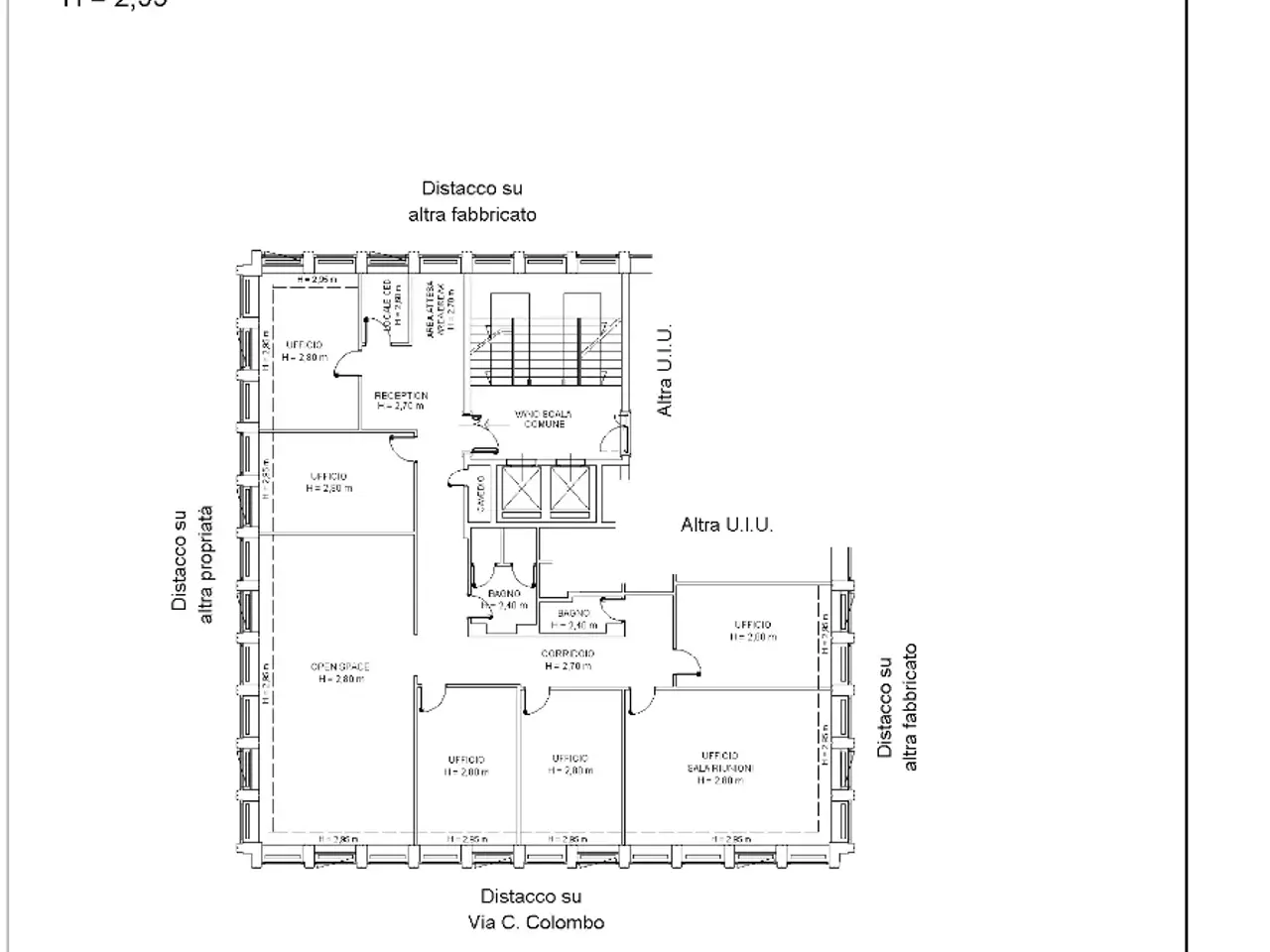 Ufficio in Via Cristoforo Colombo, 115, 00125, Roma, {3} - Planimetria 1