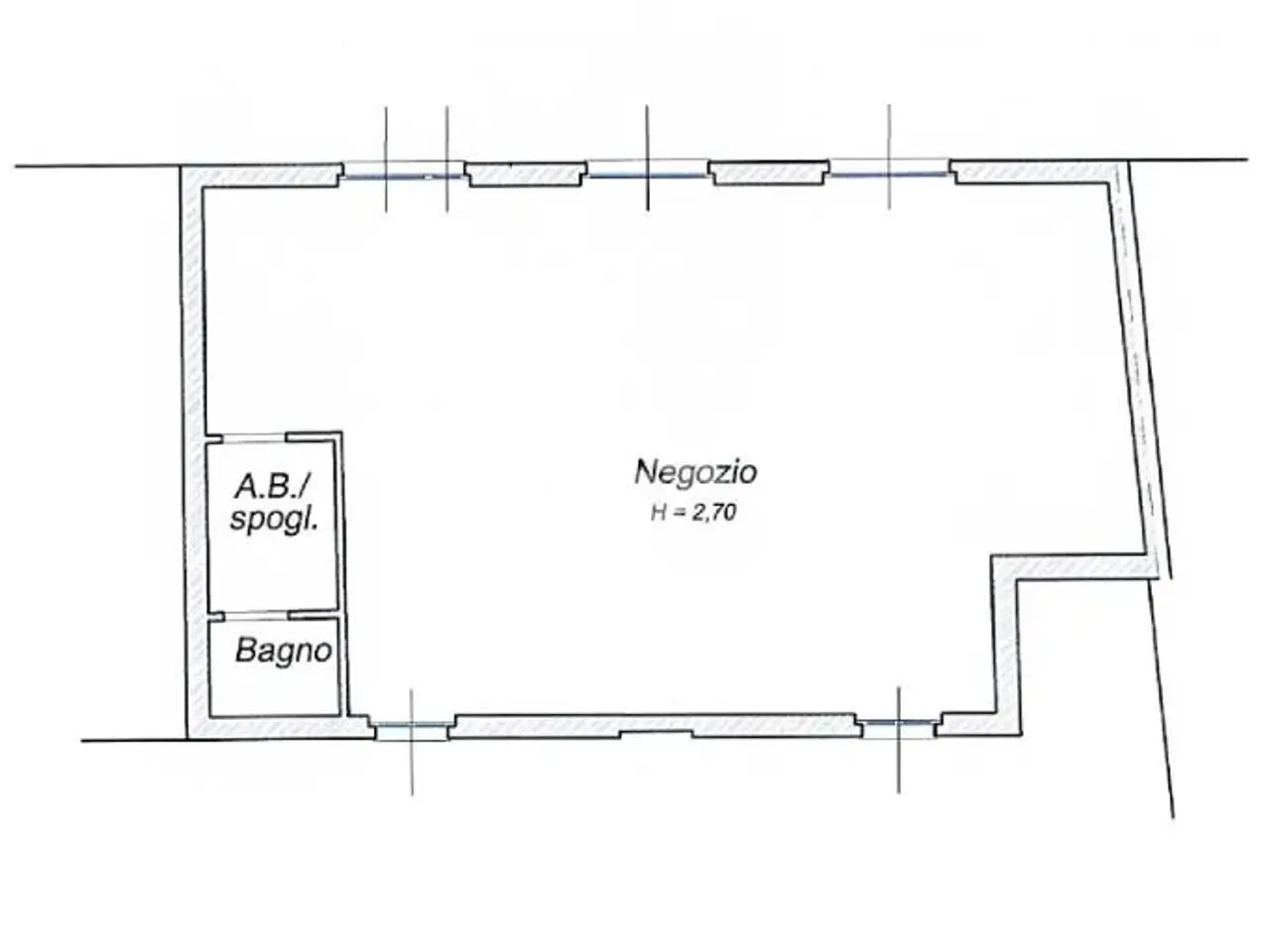 Negozio in Via fra Luigi Cerioli 1, Crema, {3} - Planimetria 1