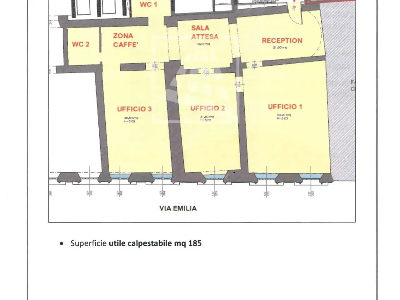 Ufficio in Via Filippo Corridoni 2, Reggio Emilia, {3} - Planimetria 1