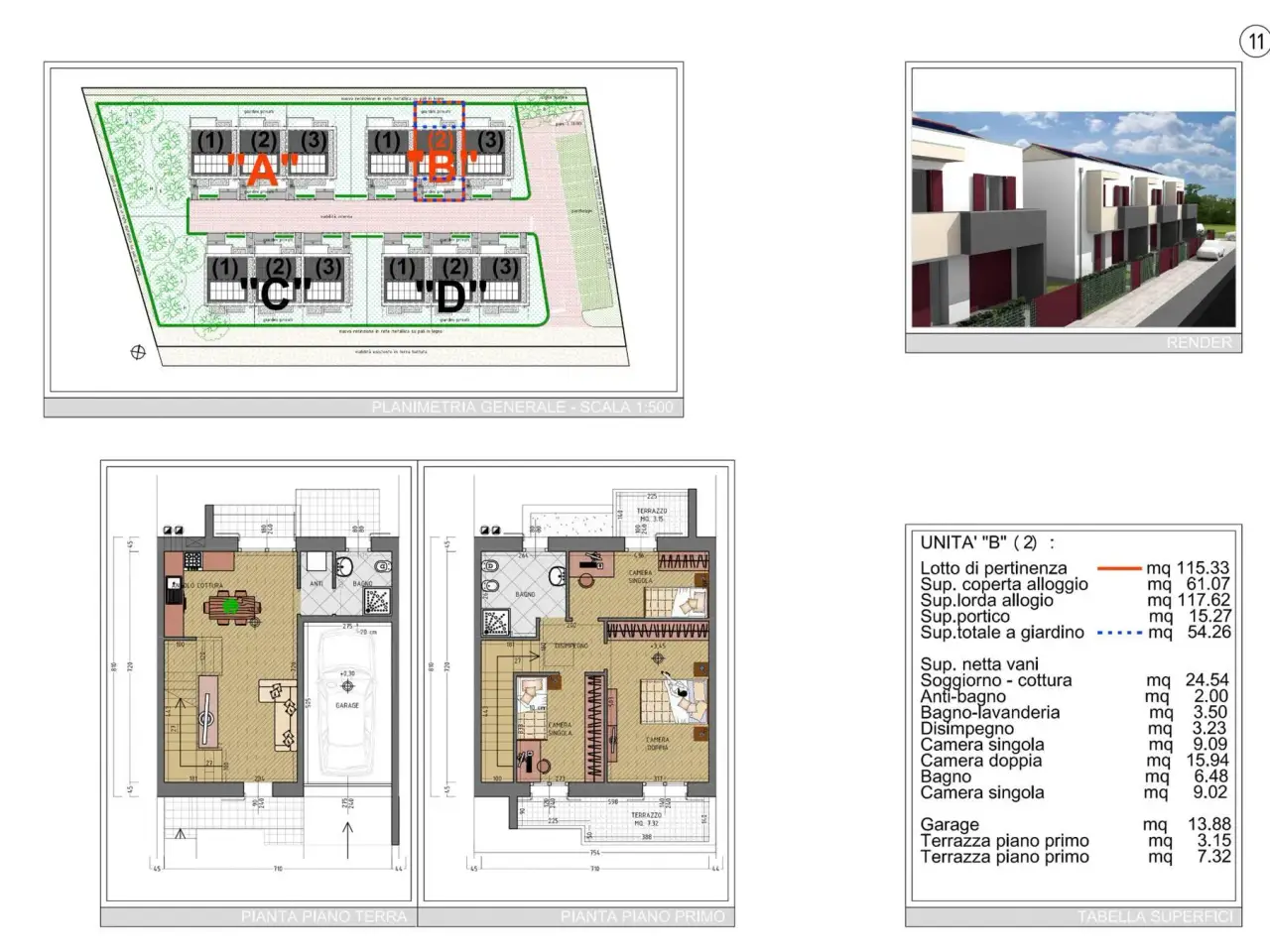 Villa a schiera in vendita, Via della Fonte, Cavallino-Treporti - Planimetria 1