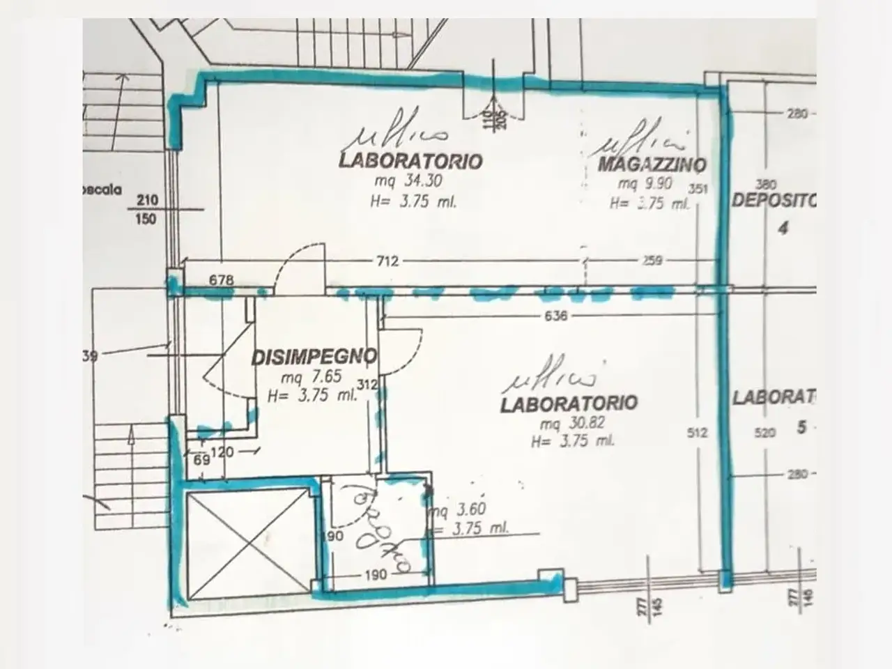 Ufficio in Via Lorenzo di Credi, Firenze, {3} - Planimetria 1