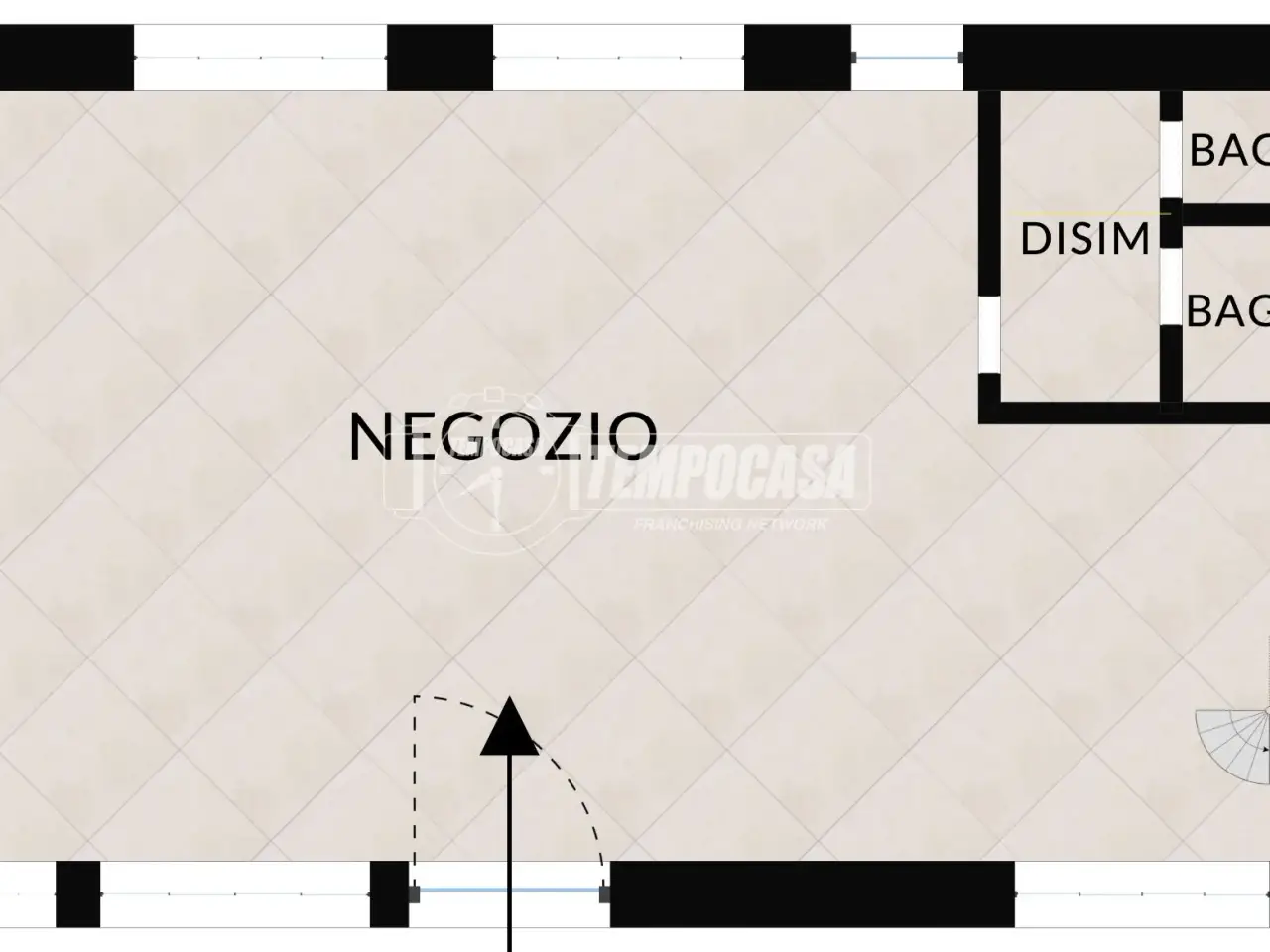 Negozio in Via Damiano Chiesa 3/d, Dairago, {3} - Planimetria 1