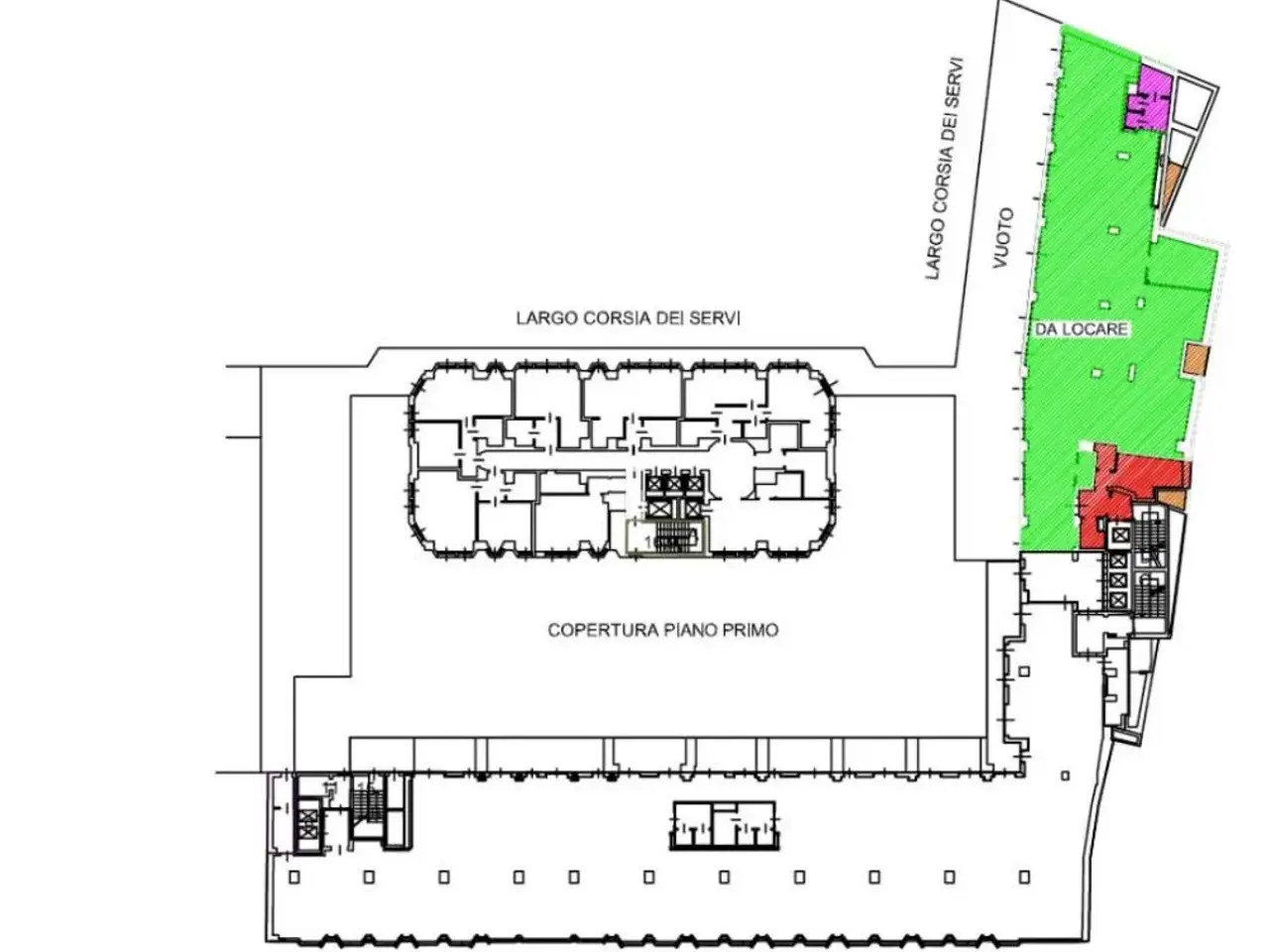 Ufficio in Corso Vittorio Emanuele II, Milano, {3} - Planimetria 1
