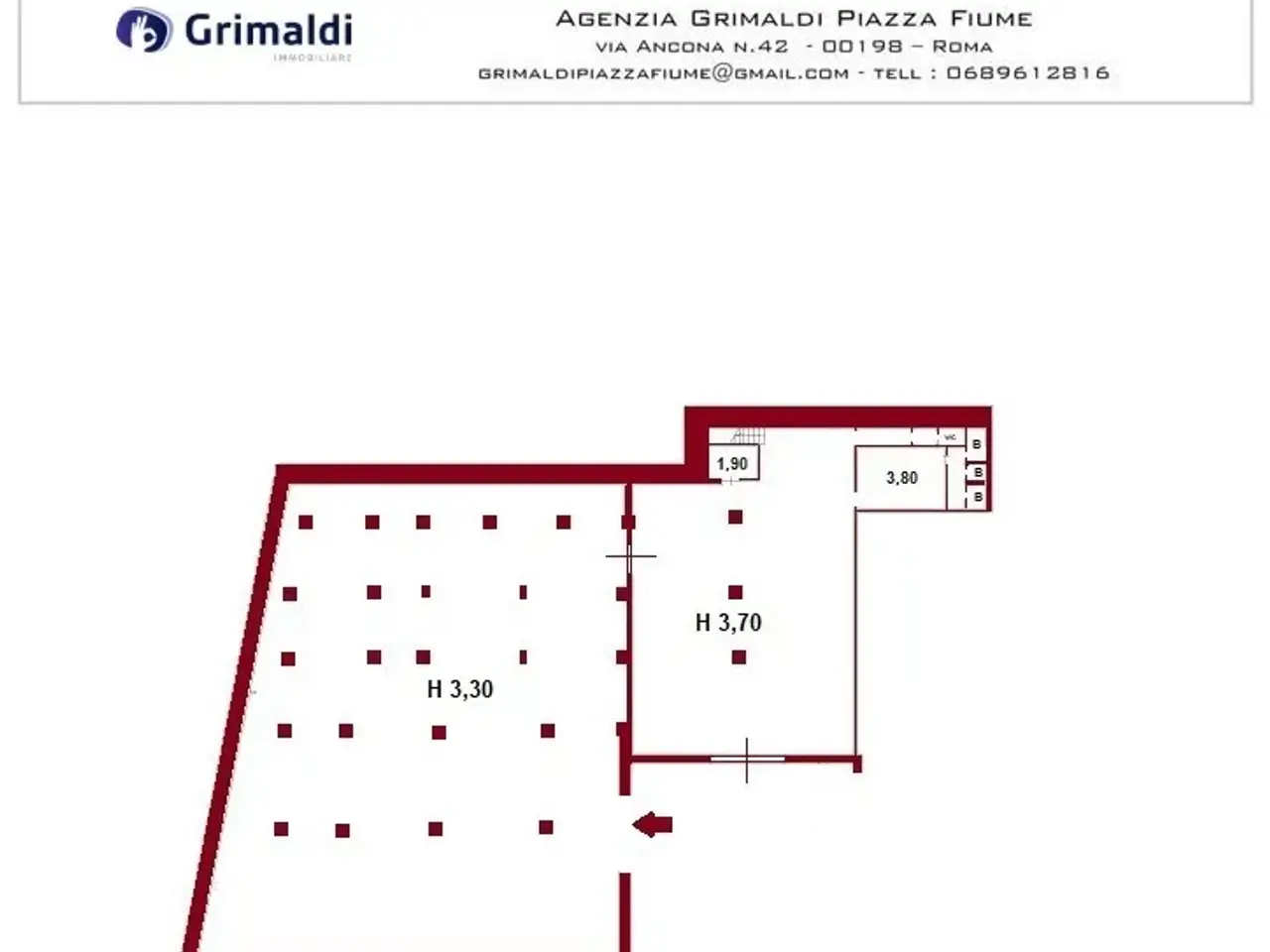 Negozio in Via della Bufalotta 190, Roma, {3} - Planimetria 1
