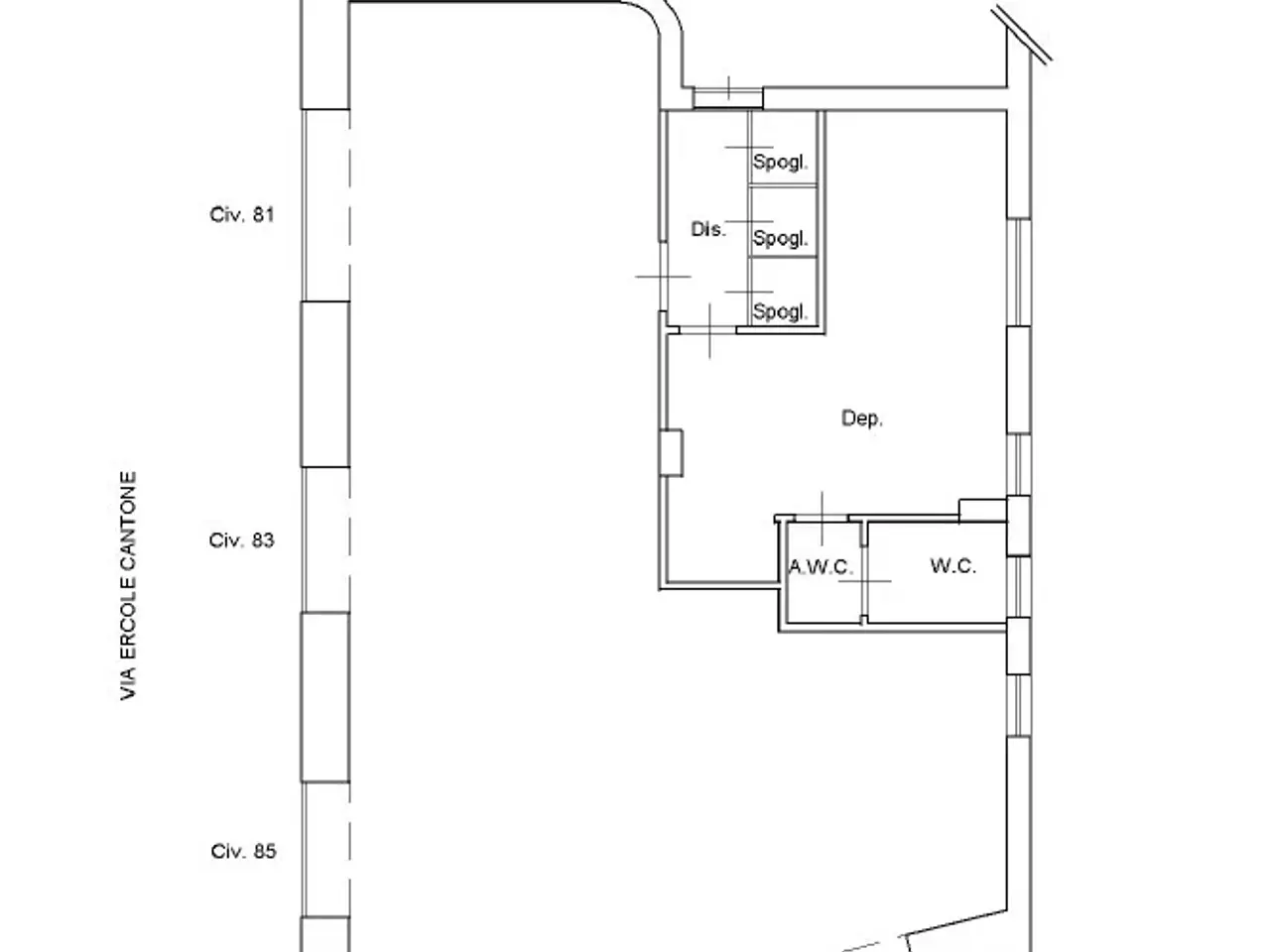 Negozio in Via Ercole Cantone 87, Pomigliano D'Arco, {3} - Planimetria 1