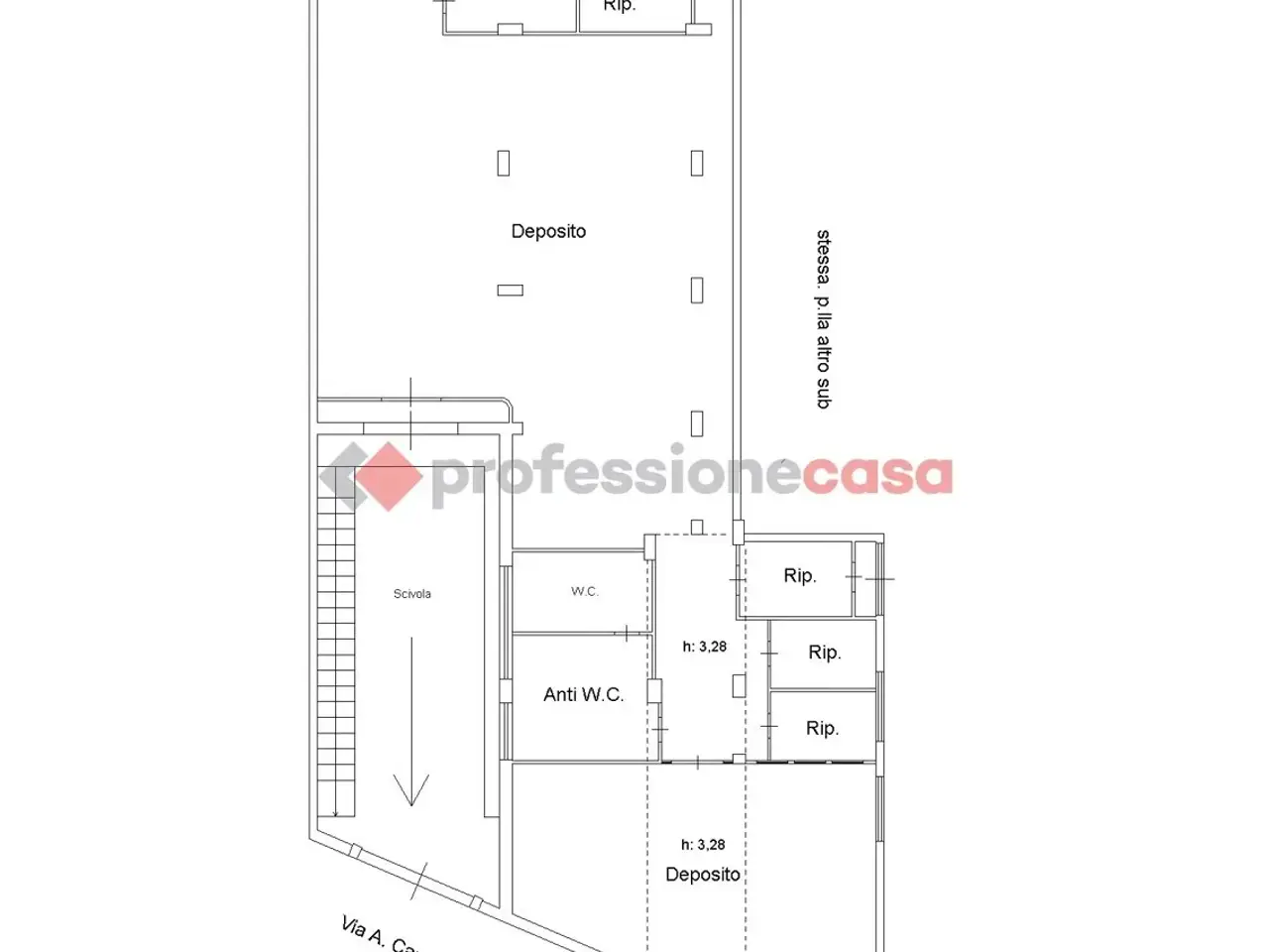 Magazzino in Via Antonino Caruso  24, Catania, {3} - Planimetria 1