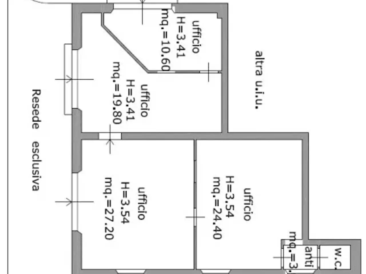 Ufficio in Viale Guglielmo Marconi 577, Lucca, {3} - Planimetria 1