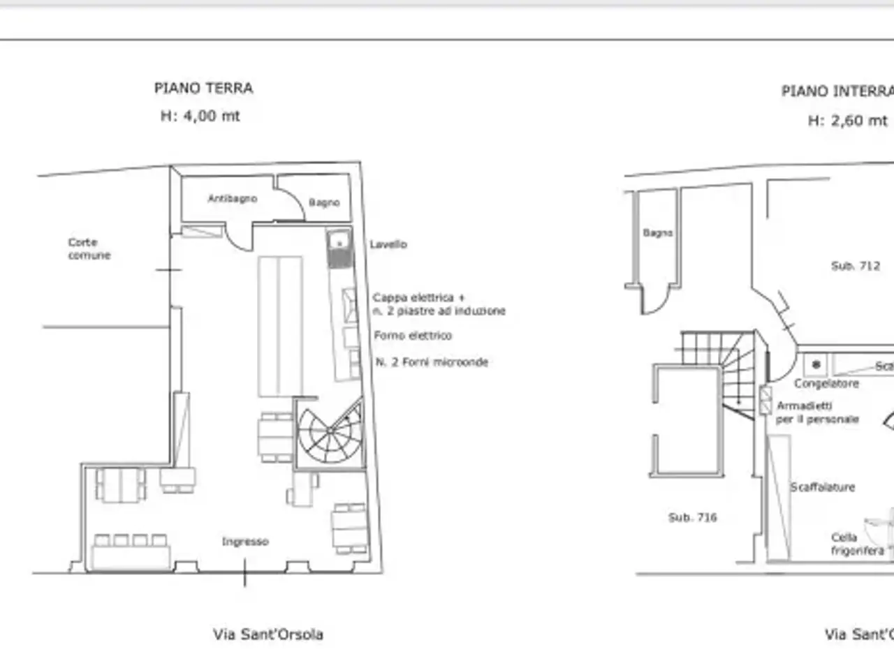 Tavola calda in Via Sant'Orsola 8a, Milano, {3} - Planimetria 1