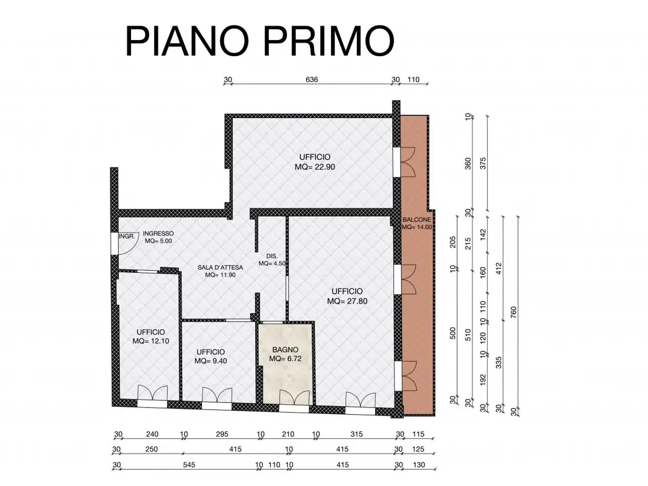 Ufficio in Via Giuseppe Bentivogli, 6, Molinella, {3} - Planimetria 1