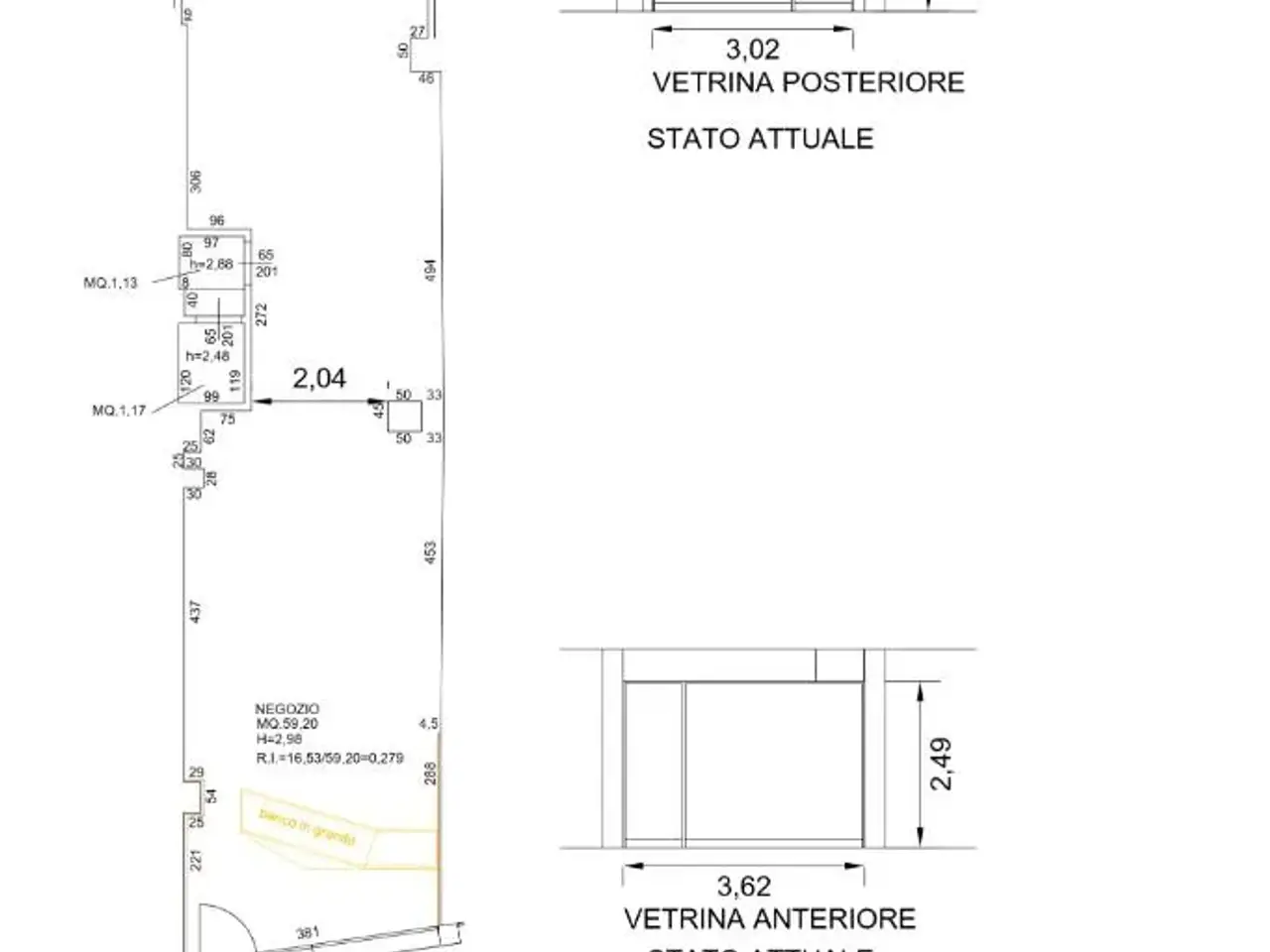 Negozio in Via della Valle 242, Cesena, {3} - Planimetria 1