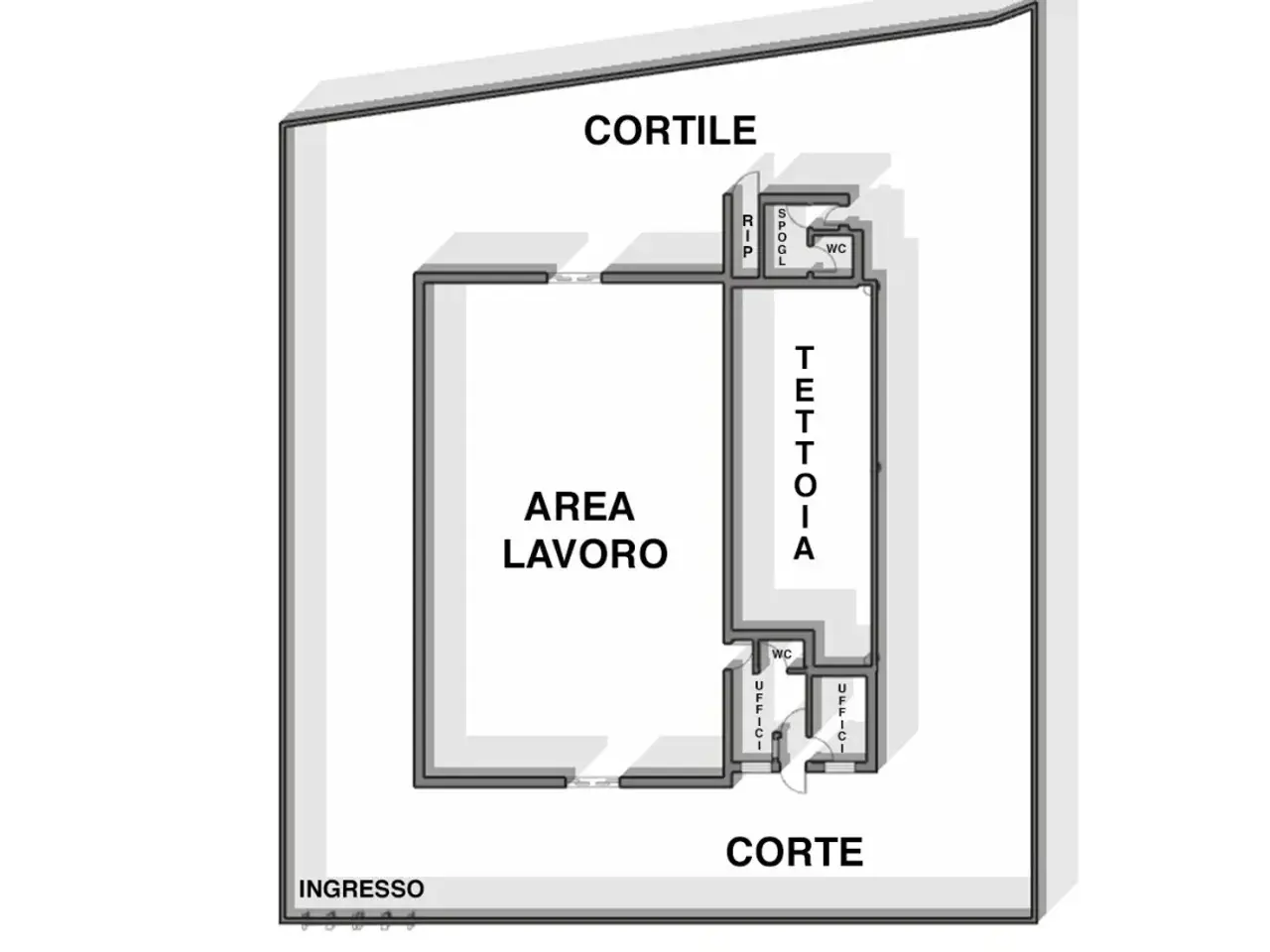 Capannone in Via degli Artigiani 4, Alghero, {3} - Planimetria 1