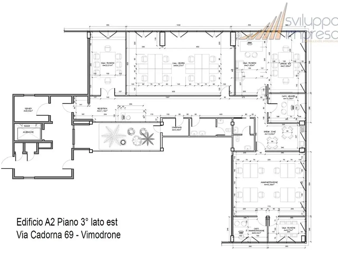 Ufficio in Via Cadorna 69, Vimodrone, {3} - Planimetria 1