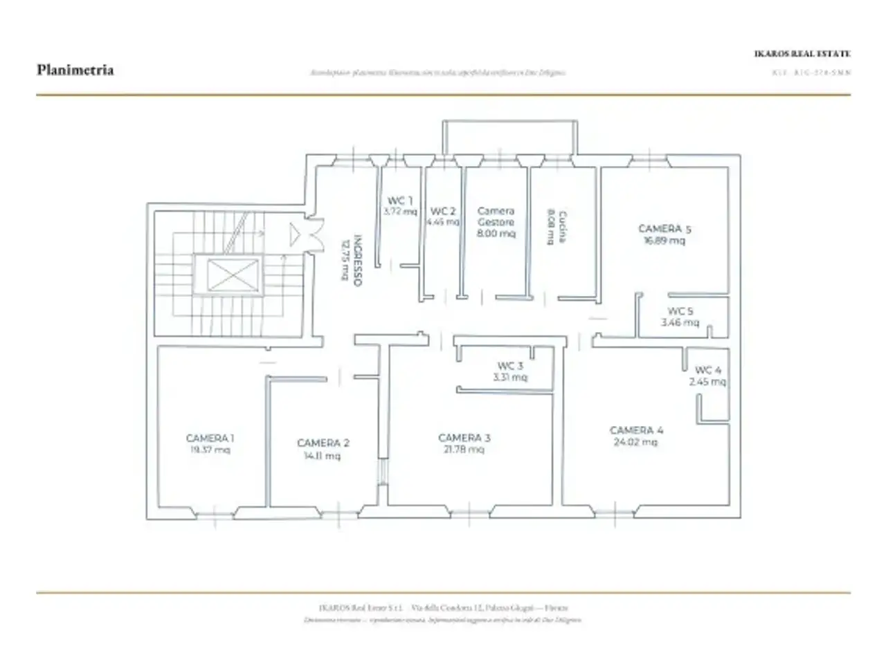 Bed & Breakfast in Via 27 Aprile 45, Firenze, {3} - Planimetria 1