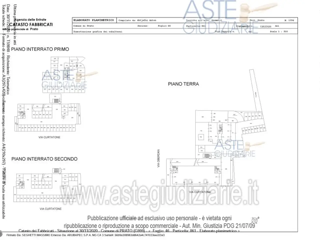 Garage in Via Curtatone 69 Angolo Via Oberdan 2 69, Prato, {3} - Planimetria 1