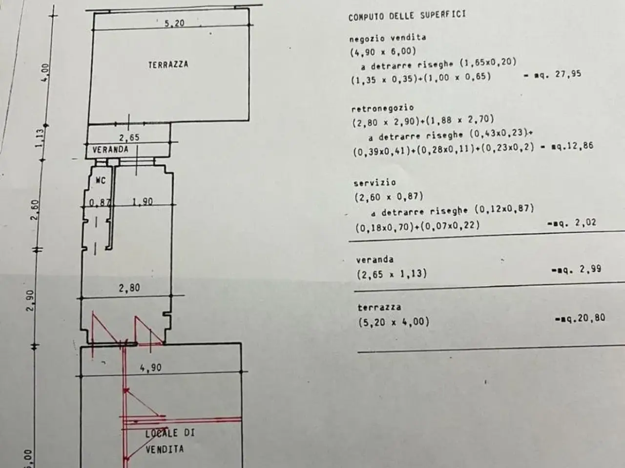 Negozio in Via Stefano Buonsignori, Firenze, {3} - Planimetria 1