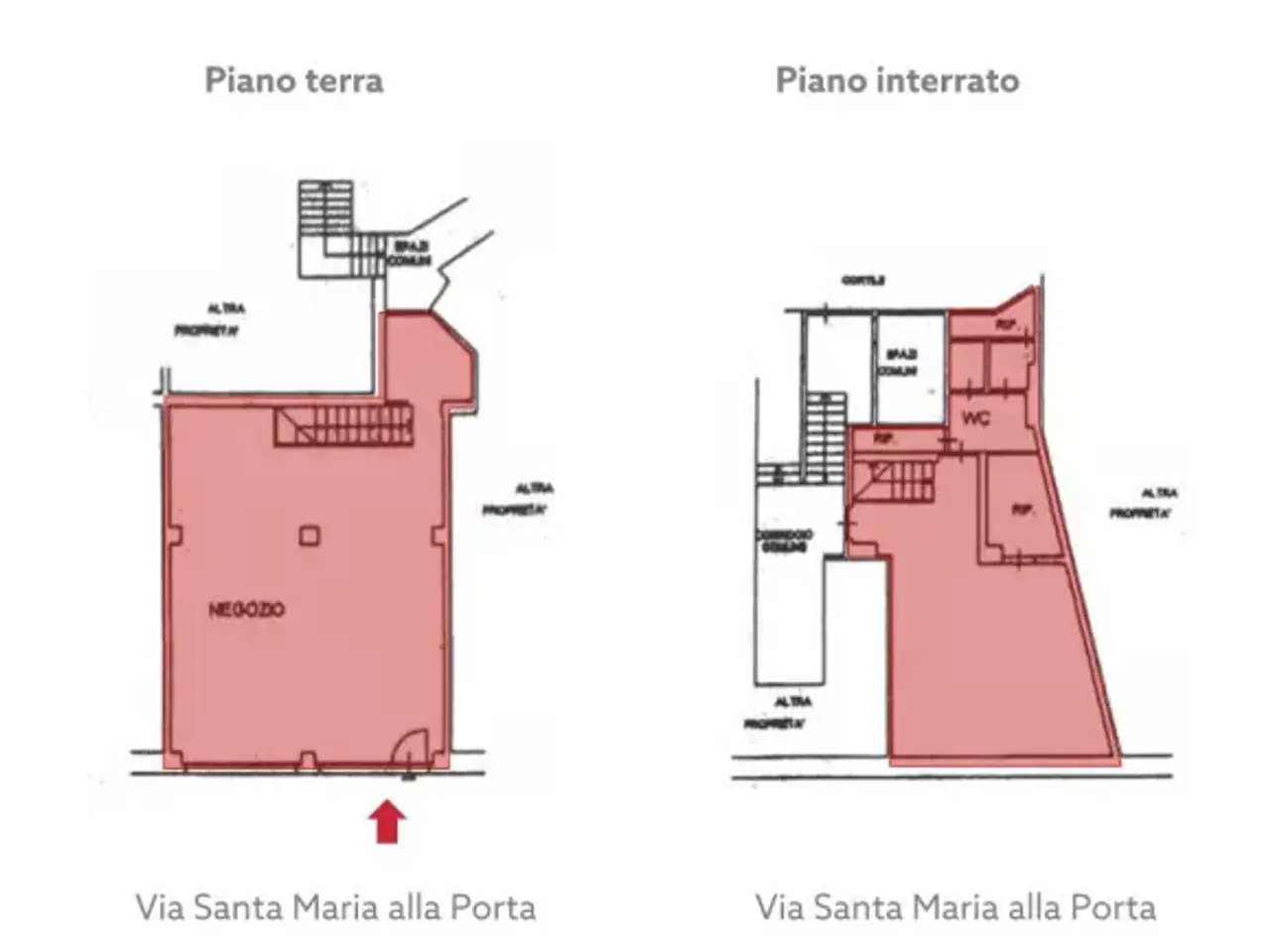Negozio in Via Santa Maria alla Porta 11, Milano, {3} - Planimetria 1