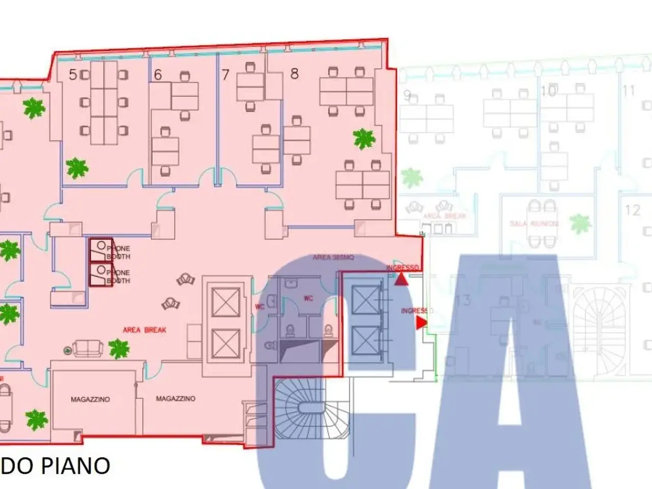 Ufficio in Viale Vittorio Veneto, Milano, {3} - Planimetria 1