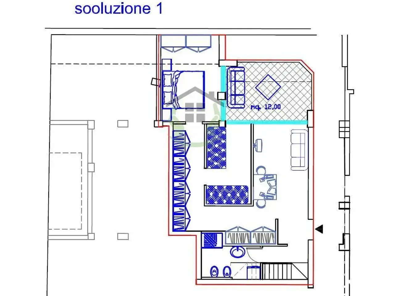 Trilocale in Lungomare Alcide De Gasperi, Grottammare - Planimetria 1