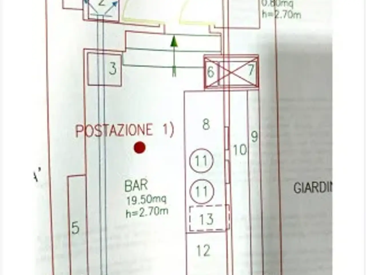 Bar in Via Bernardino Telesio, Roma, {3} - Planimetria 1