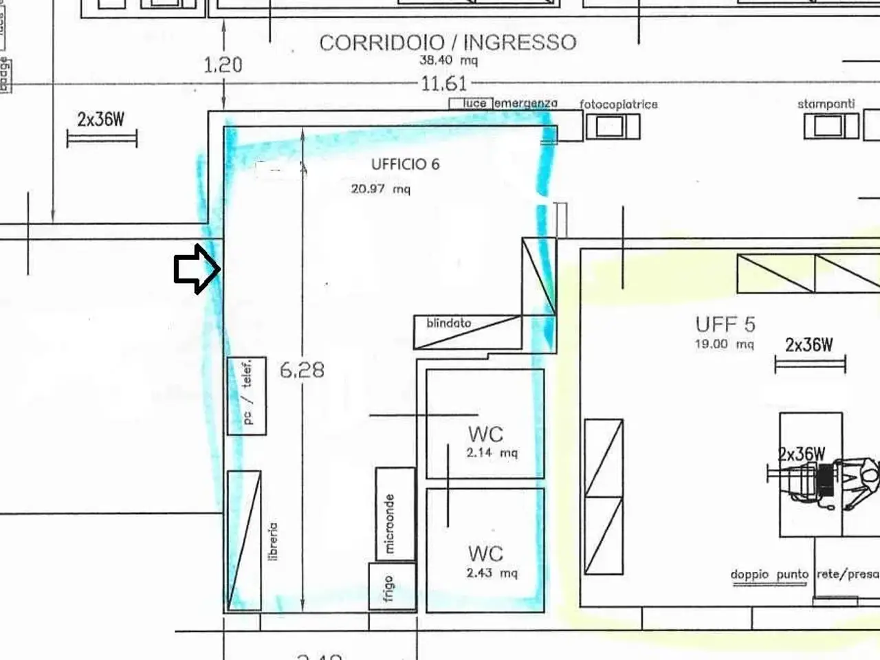 Ufficio in Via Poletti, Modena, {3} - Planimetria 1