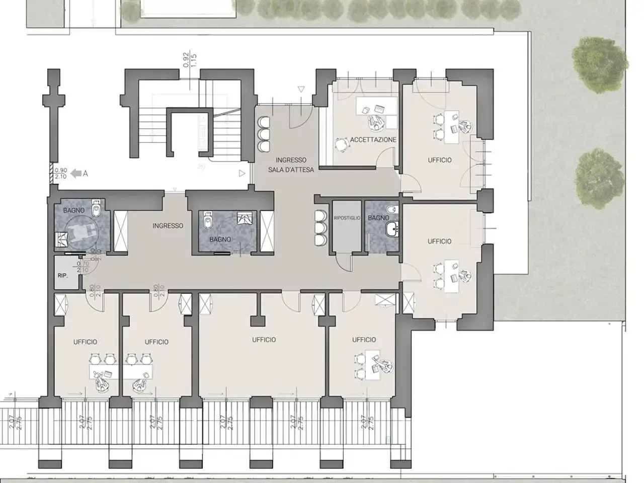 Ufficio in Via Aspromonte 30, Lecco, {3} - Planimetria 1