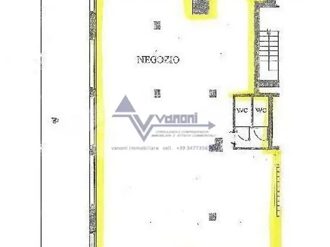 Negozio in Via Cavalieri di Vittorio Veneto, Stezzano, {3} - Planimetria 1