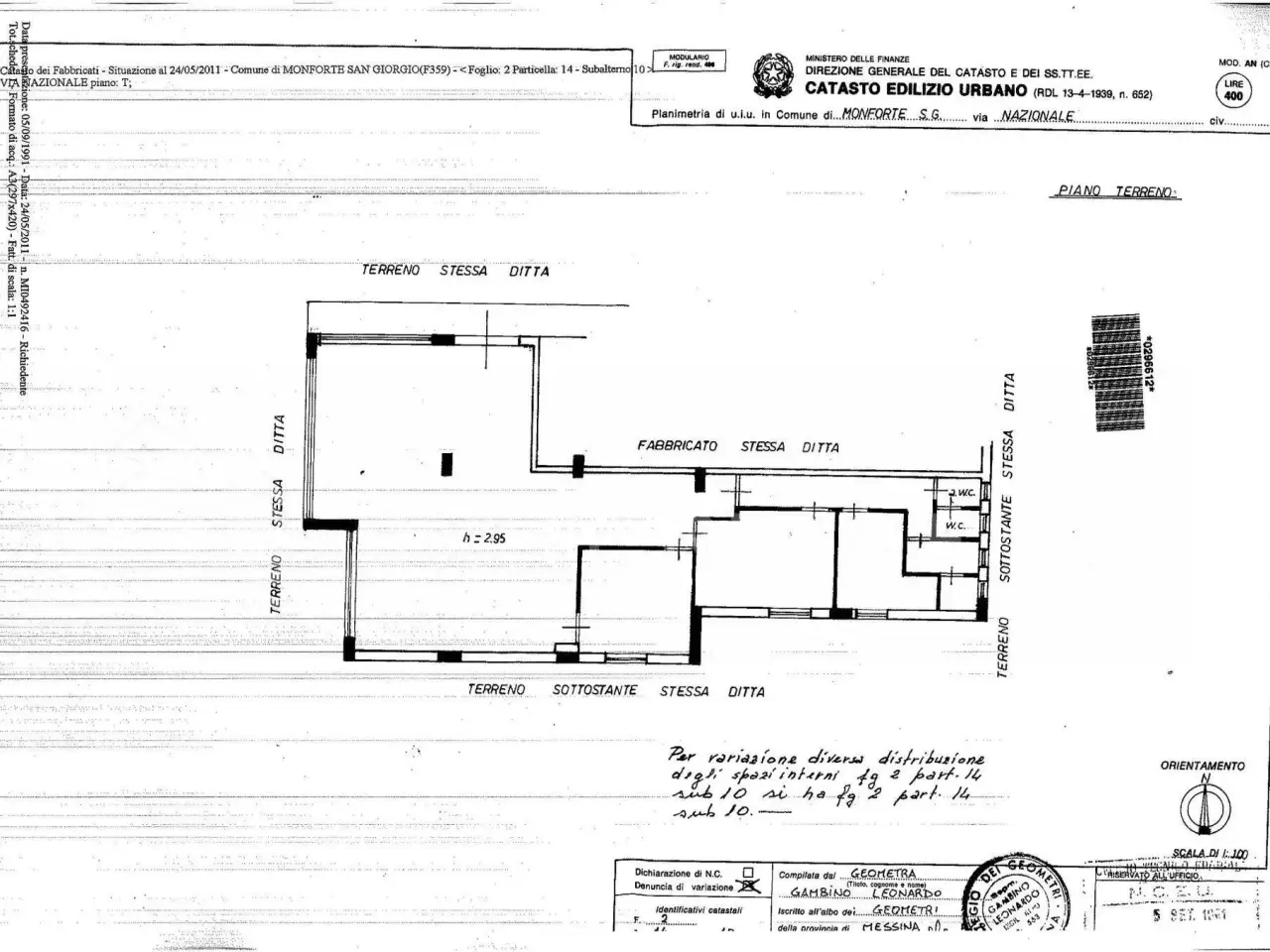 Negozio in Viale Regione Siciliana 1l, Monforte San Giorgio, {3} - Planimetria 1