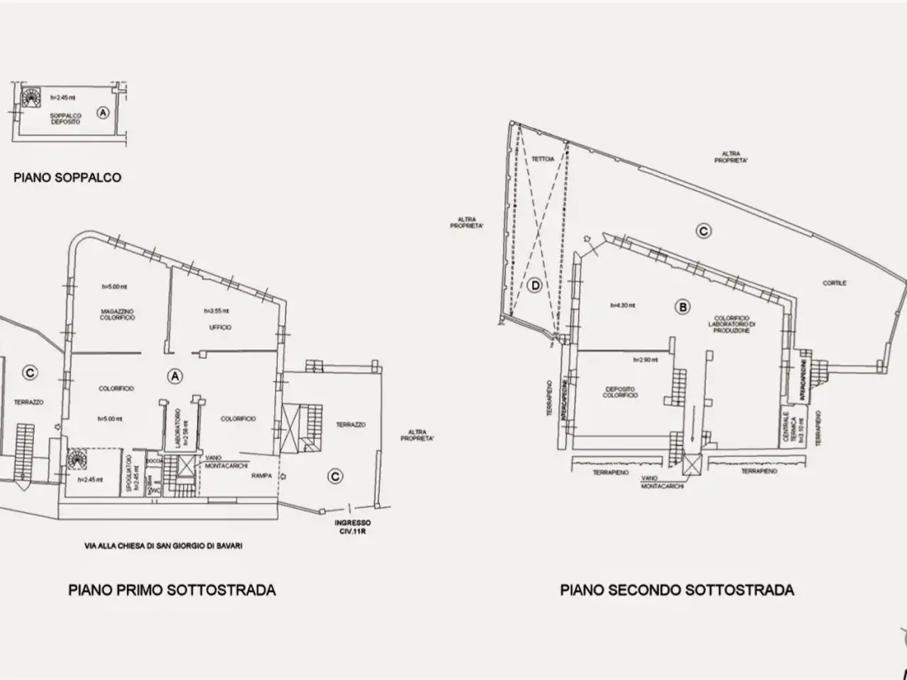 Palazzina commerciale in Via San Giorgio di Bavari, Genova, {3} - Planimetria 1