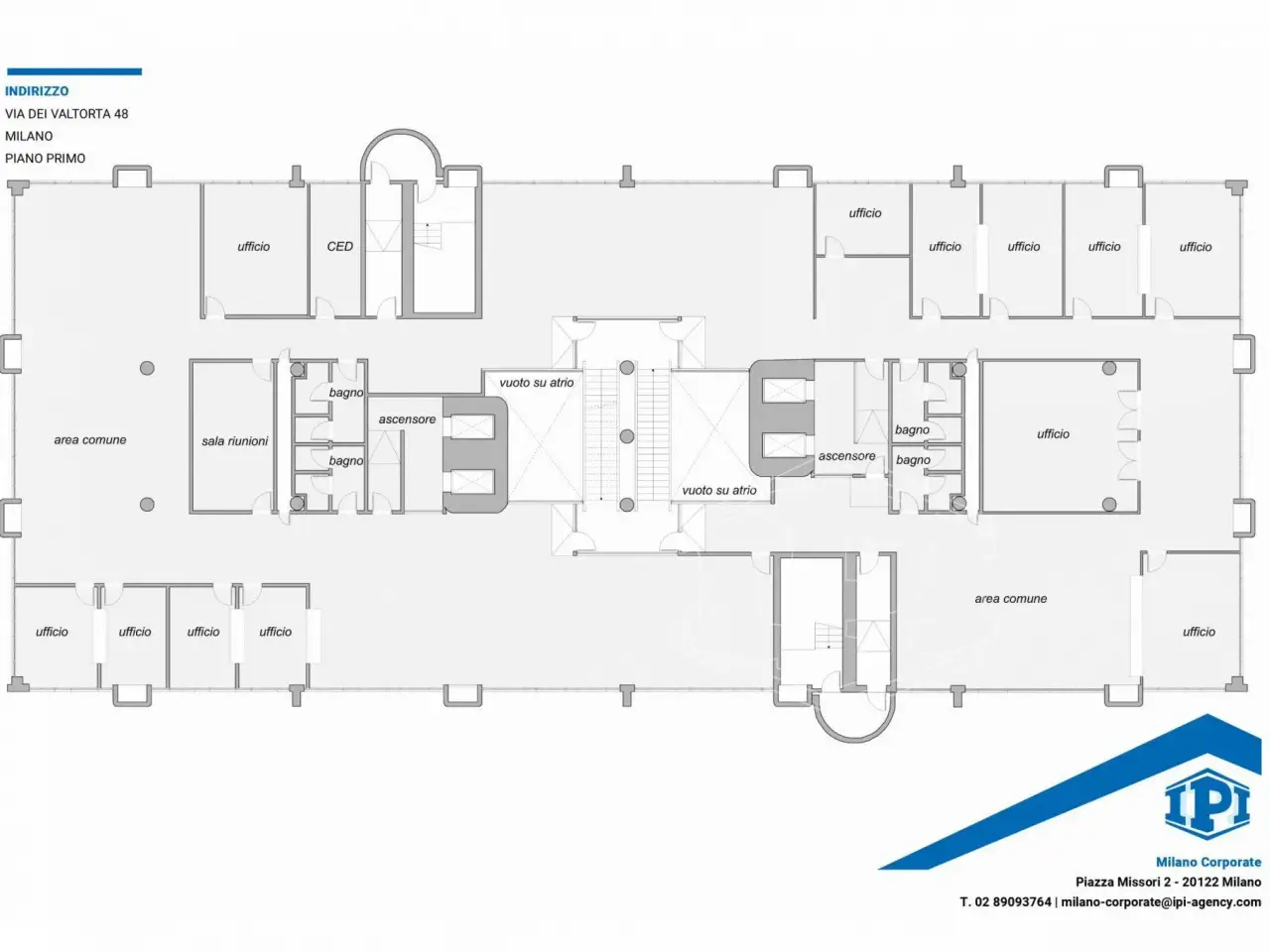 Ufficio in Via dei Valtorta 48, Milano, {3} - Planimetria 1