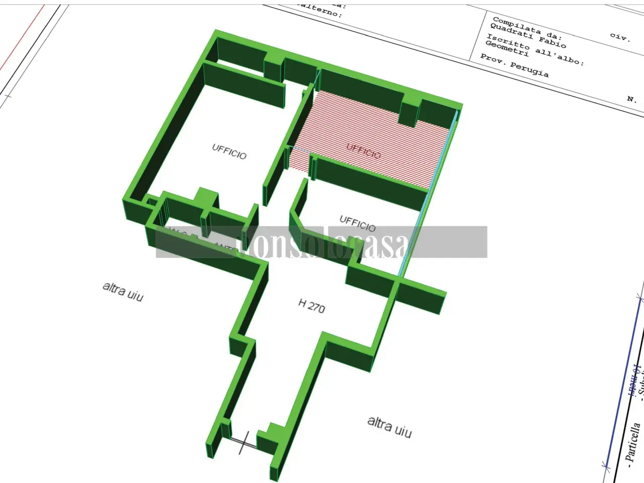 Ufficio in Via Pietro Cestellini, Perugia, {3} - Planimetria 1