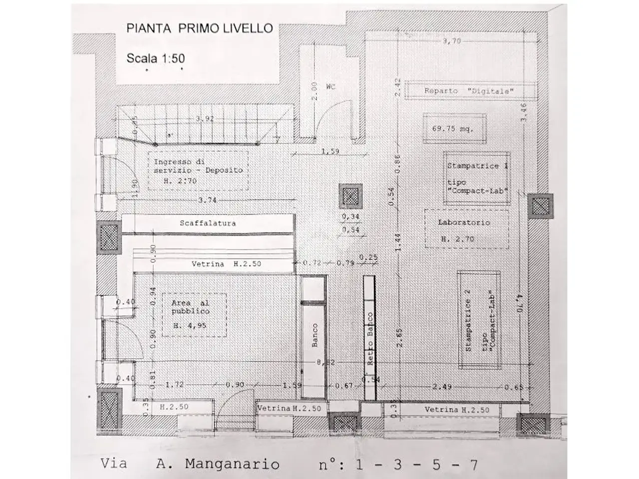 Negozio in Via Antonio Manganario 1, Salerno, {3} - Planimetria 1