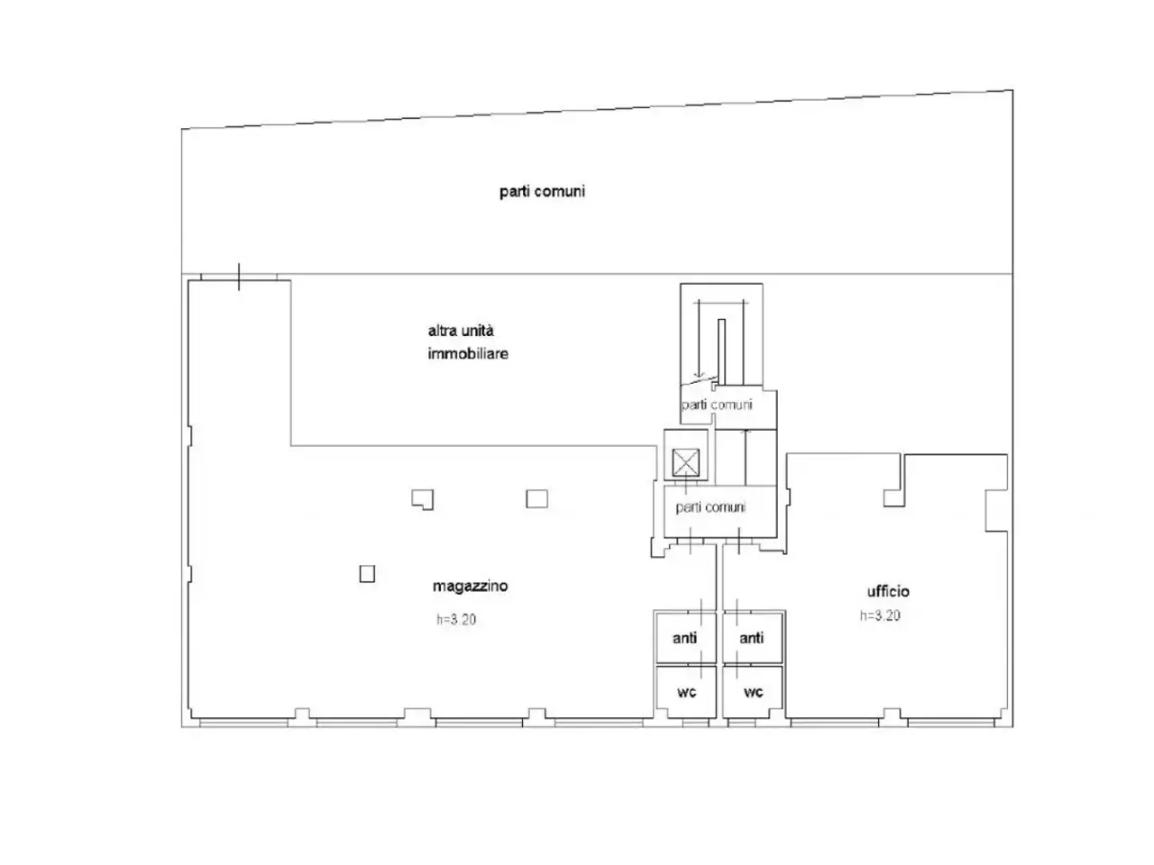Ufficio in Piazza Giovanni XXIII, N. 9, Gallarate, {3} - Planimetria 1
