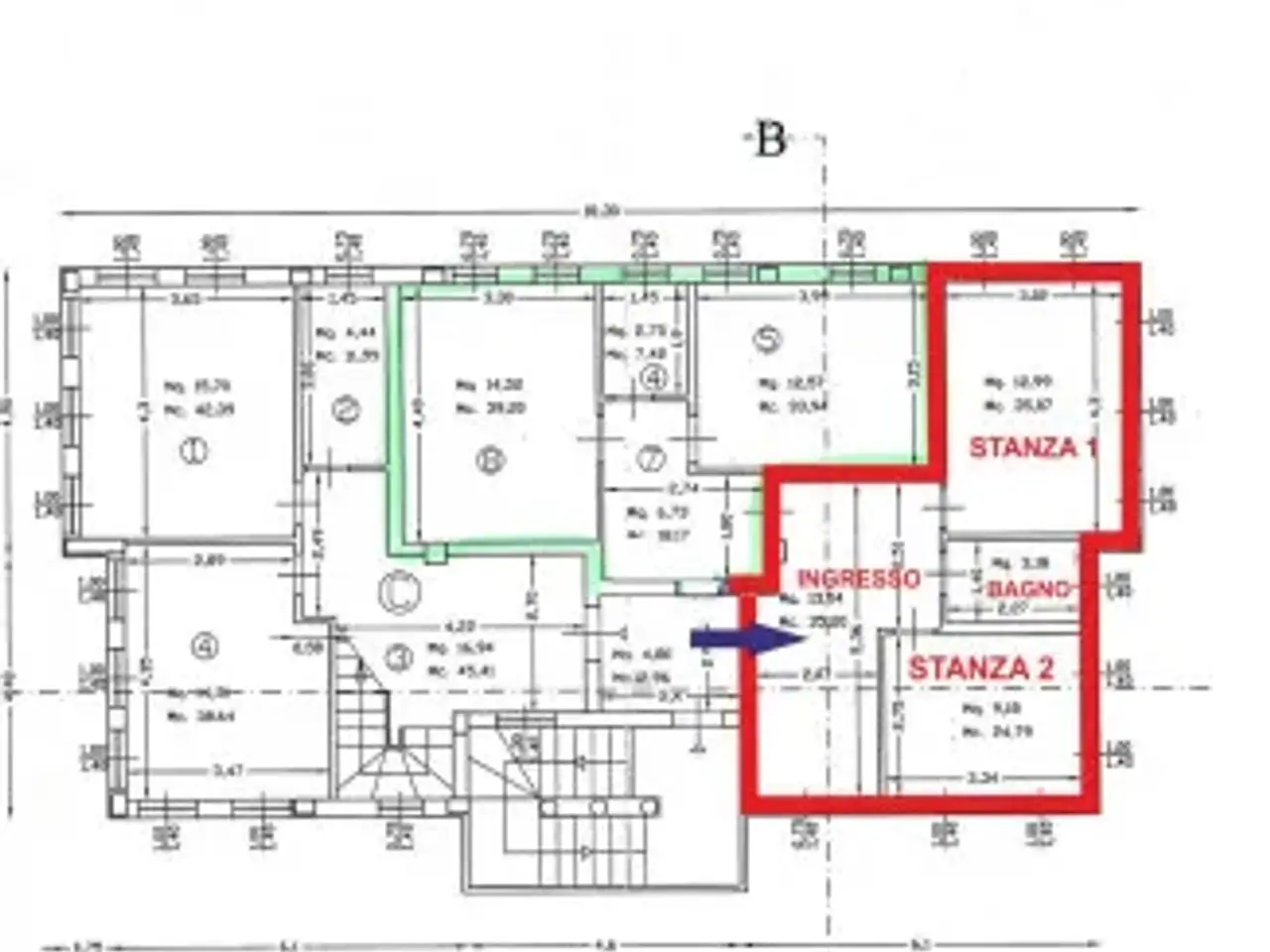 Ufficio in Via Benedetto Croce, Massa, {3} - Planimetria 1
