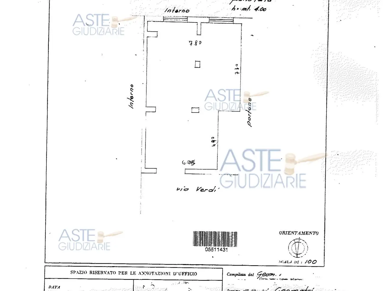 Deposito in Via Verdi 43 43, Taranto, {3} - Planimetria 1