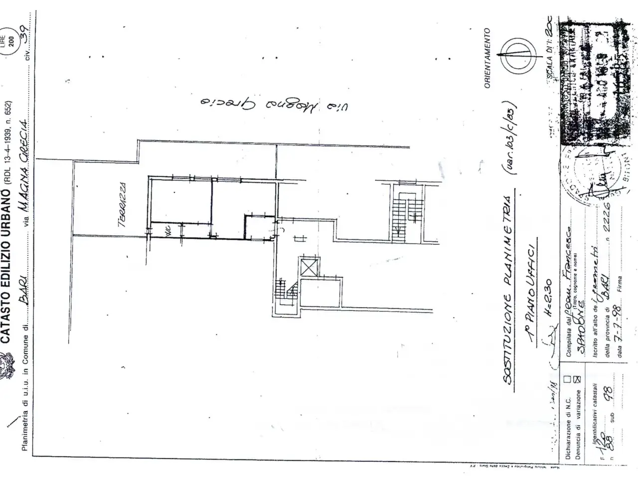 Ufficio in Via Magna Grecia 39, Bari, {3} - Planimetria 1