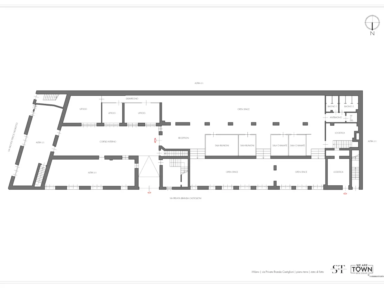 Ufficio in Via Privata Branda Castiglioni 1, Milano, {3} - Planimetria 1