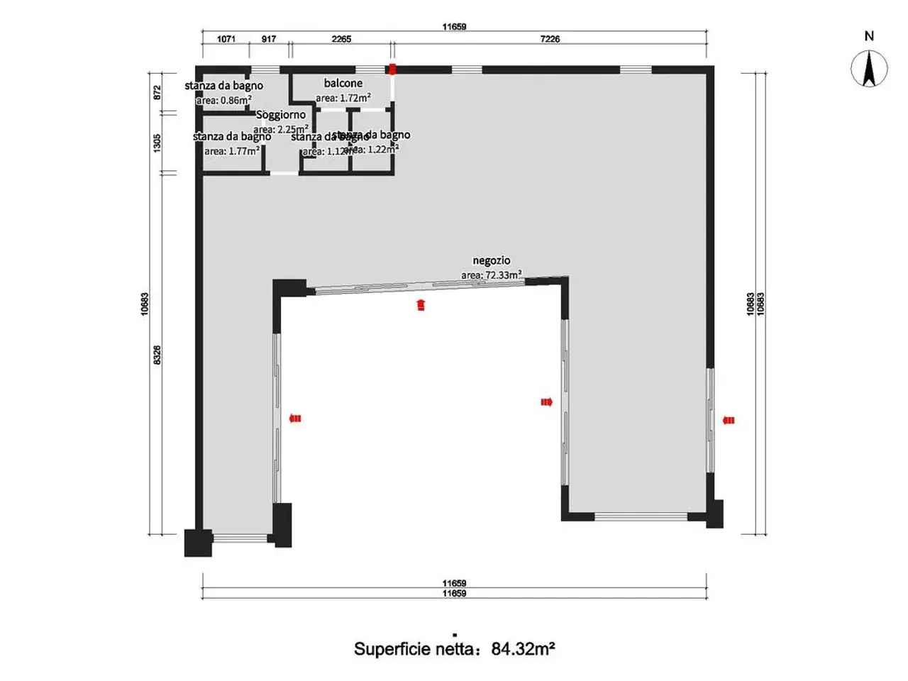 Negozio in Piazzale Europa 66, Sarezzo, {3} - Planimetria 1