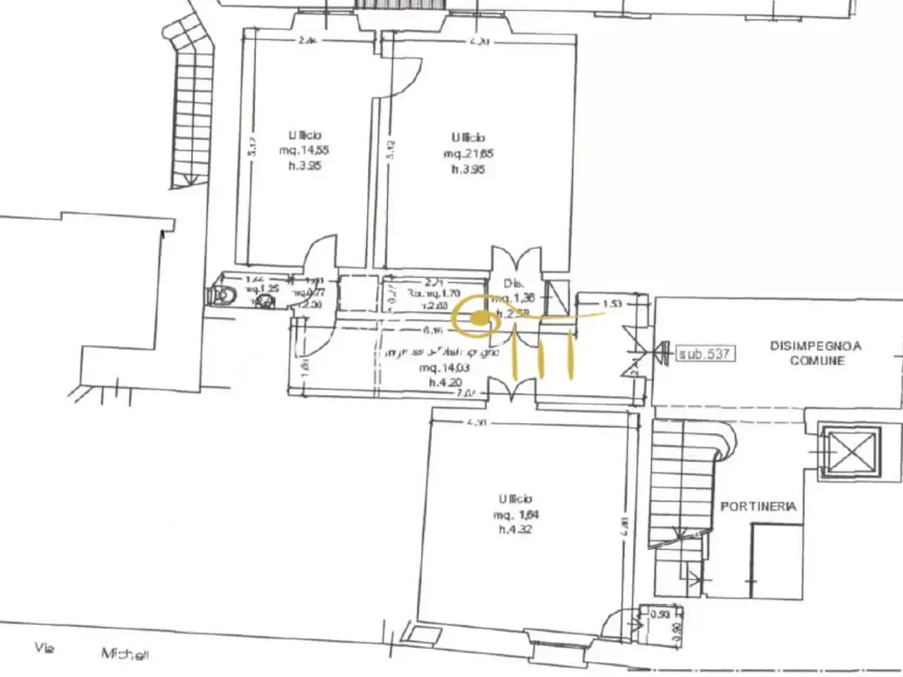 Ufficio in Via Cavour, Firenze, {3} - Planimetria 1