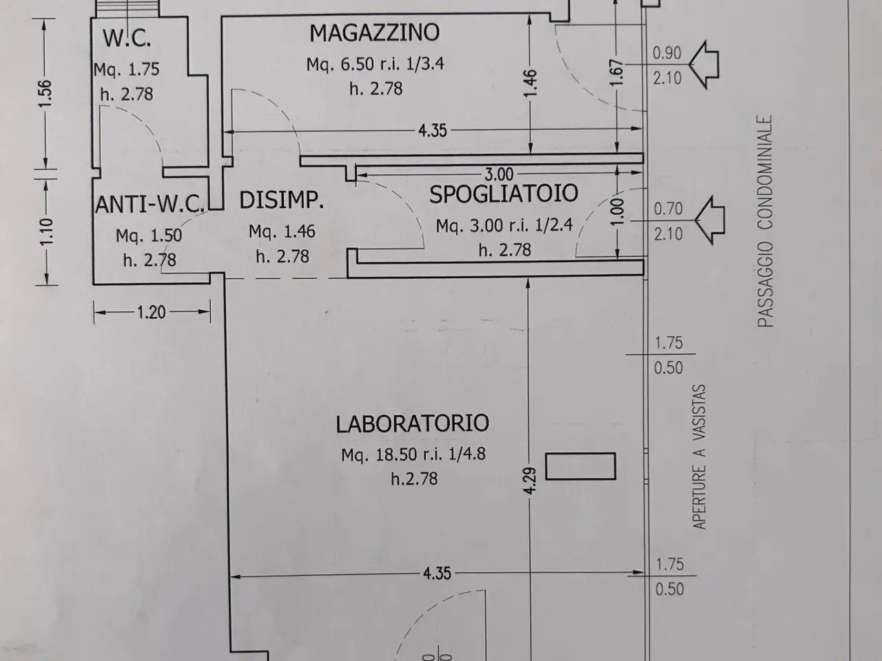 Negozio in Via Odoardo Borrani, Firenze, {3} - Planimetria 1