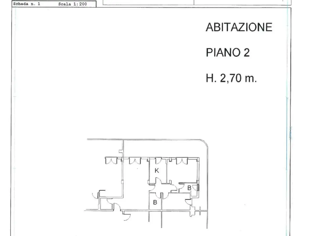 Trilocale in Via Domenico Modugno, Roma - Planimetria 1